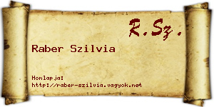 Raber Szilvia névjegykártya